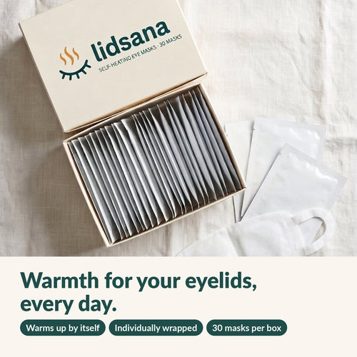 Lidsana Warm Eye Mask: box of 30 individually wrapped masks – warmth for your eyelids, every day