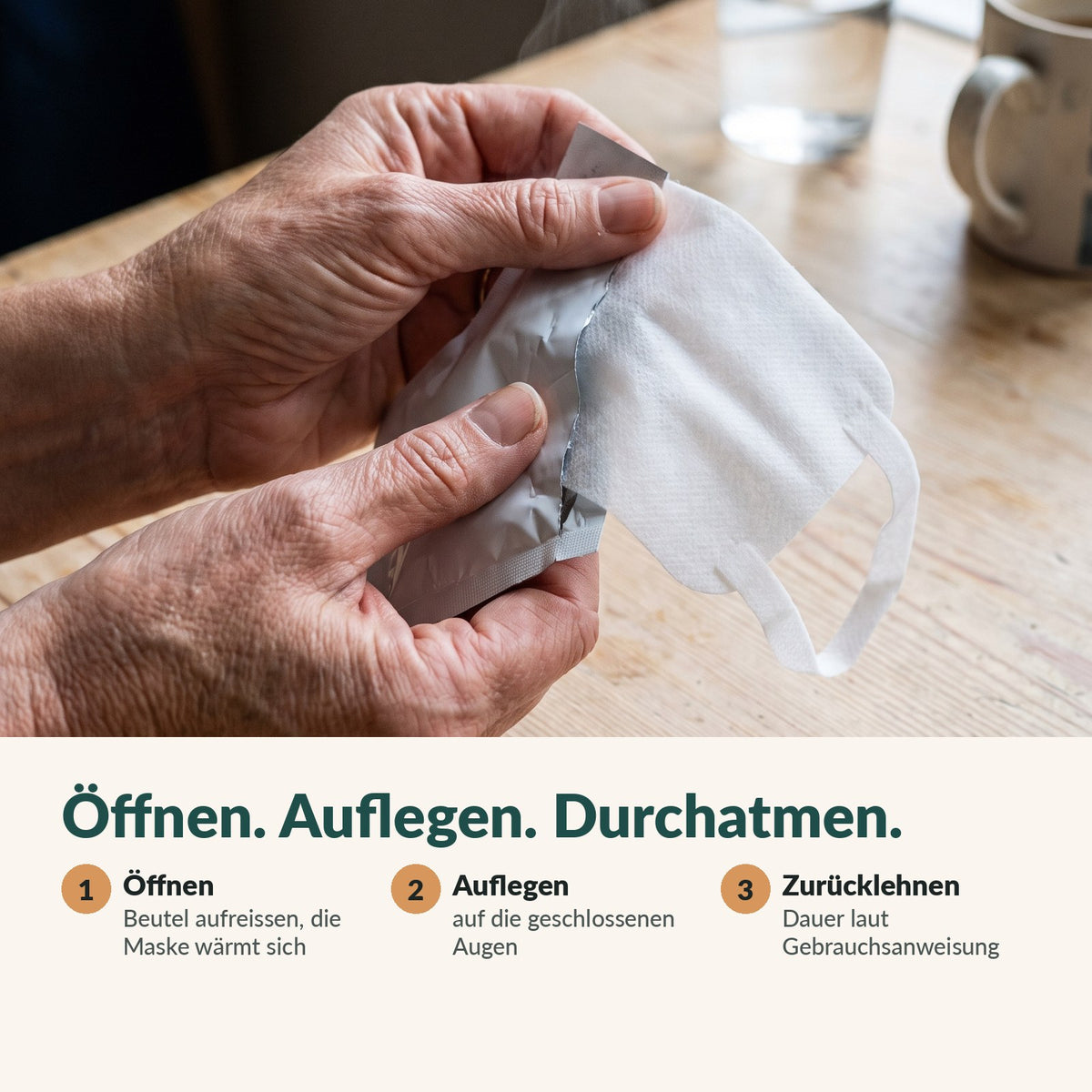Öffnen, auflegen, durchatmen – Anwendung in drei Schritten